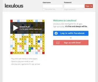 Lexulous.com Screenshot