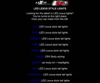 Lexustaillights.co.uk(LED LEXUS TAIL LIGHTS rear lights for Honda for Ford BMW Citreon Audi Nissan Peugeot and Porsche cars) Screenshot