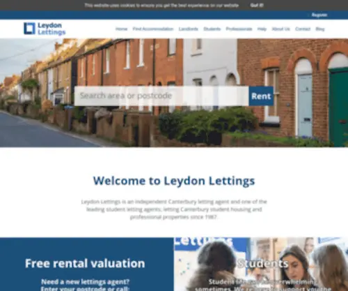 Leydonlettings.co.uk(Leydon Lettings has been pioneering the standards of student accommodation in Canterbury) Screenshot