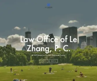 Lezhanglaw.com(Law Office of Le Zhang) Screenshot