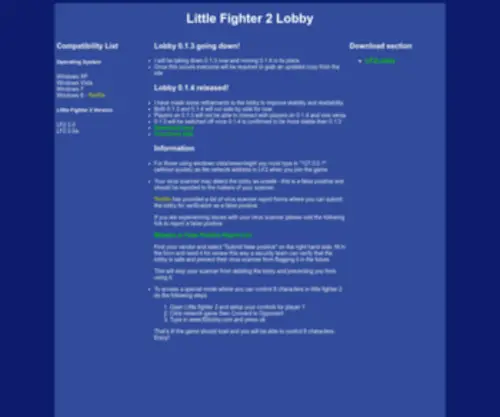 LF2Lobby.com(Little Fighter 2 Lobby) Screenshot