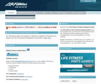Lftechsupport.com(Life Fitness Technical Support) Screenshot