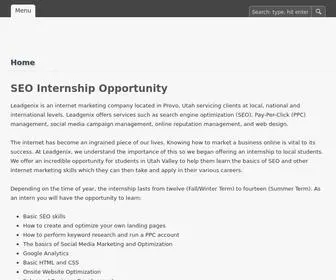 Lgxinterns.com(SEO Internship Opportunity in Utah) Screenshot