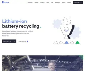 LI-CYcle.com(Li-Cycle's lithium-ion battery recycling) Screenshot