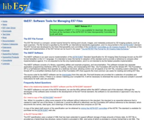 Libe57.org(Software Tools for Managing E57 files (ASTM E2807 standard)) Screenshot