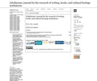 Libellarium.org(Journal for the research of writing) Screenshot