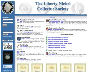 Libertynickels.org(Liberty Nickel Collector Society) Screenshot