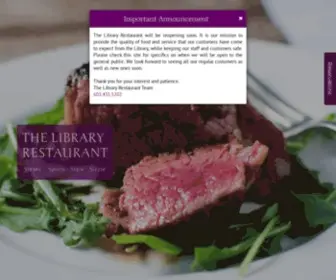 Libraryrestaurant.com(The Library Restaurant) Screenshot