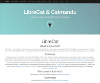 Librecat.org(LibreCat/Catmandu data processing toolkit) Screenshot