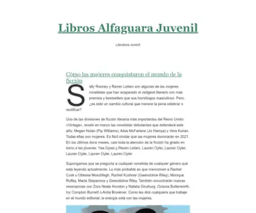 Librosalfaguarajuvenil.com(Editorial Alfaguara Juvenil en el mundo) Screenshot