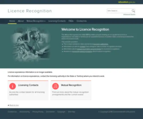 Licencerecognition.gov.au(Licence Recognition) Screenshot
