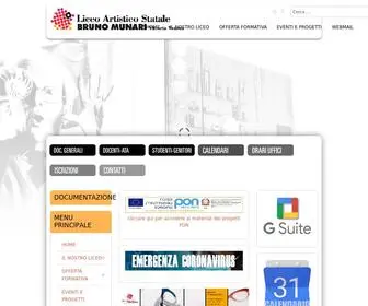 Liceoartisticomunari.edu.it(LICEO ARTISTICO STATALE Bruno Munari di Vittorio Veneto TV indirizzi) Screenshot