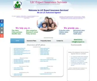 Licexpert.in(LIC Expert Insurance Services) Screenshot