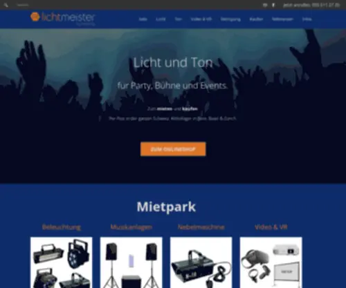 Lichtmeister.ch(Licht und Ton für Events) Screenshot