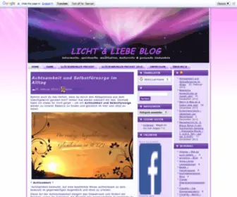 Lichtundliebe-Blog.de(Licht und Liebe Blog) Screenshot