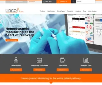 Lidco.com(Hemodynamic Monitoring for the entire patient pathway) Screenshot