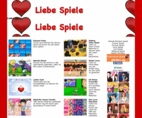Liebespiele.net(Liebe Spiele) Screenshot