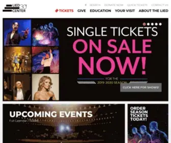 Liedcenter.org(Lied Center for Performing Arts) Screenshot