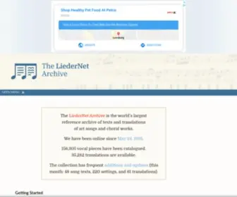 Lieder.net(The LiederNet Archive: Texts and Translations to Lieder) Screenshot