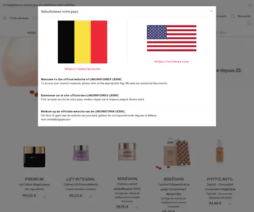 Lierac.be(Lierac Benelux) Screenshot