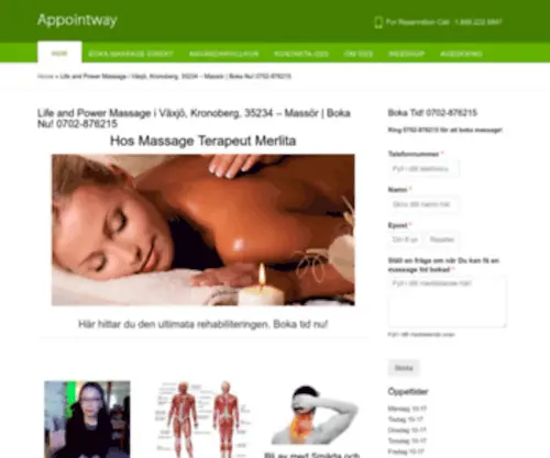 Lifeandpower.se(Life and Power Massage i Växjö) Screenshot