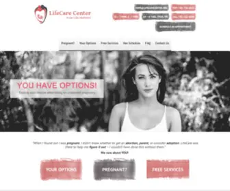 Lifecarecenter.org(Abortion pregnant options LifeCare Center) Screenshot