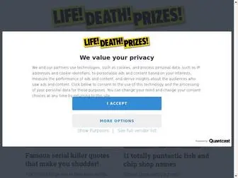 Lifedeathprizes.com Screenshot