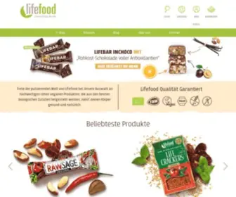 Lifefood.de(RAW, BIO, VEGAN glutenfreie Produkte von wirklich roher Qualität) Screenshot