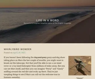 Lifeinaword.com(Moments to brighten forgotten gems of the English language) Screenshot