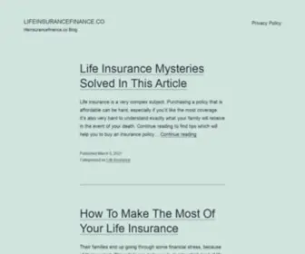 Lifeinsurancefinance.co(Blog) Screenshot