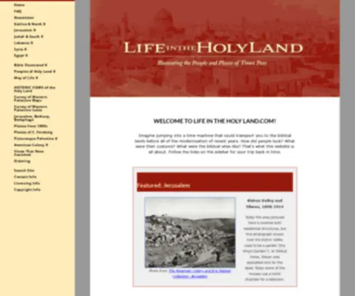 Lifeintheholyland.com(Life in the Holy Land) Screenshot
