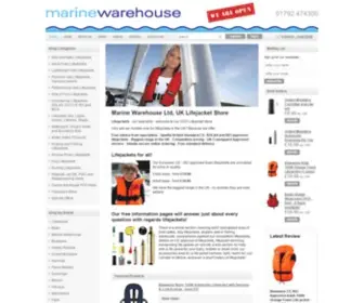 Lifejackets.co.uk(Lifejackets by mail order from Marine Warehouse Ltd) Screenshot