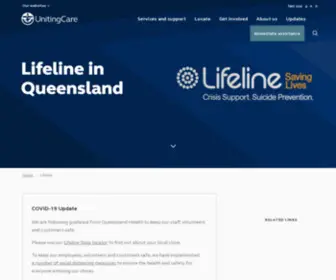 LifelineqLd.org.au(Lifeline Services and Shops) Screenshot