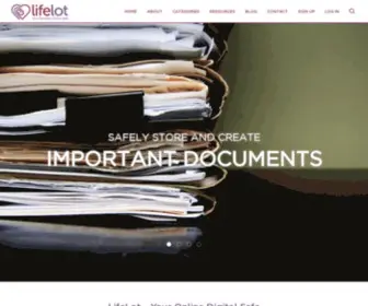 Lifelot.co.nz(Your life's lot securely stored in our online digital safe) Screenshot