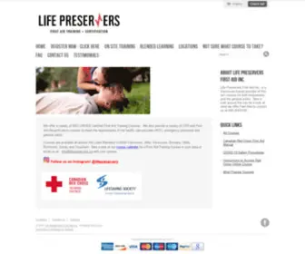 Lifepreservers.ca(Life Preservers First Aid Inc) Screenshot