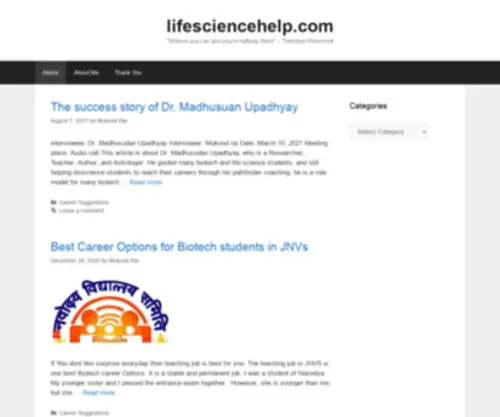 Lifesciencehelp.com(Mukund Rai) Screenshot