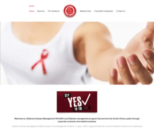 Lifesensedm.co.za(LifeSense Disease Management HIV/AIDS and Diabetes management program) Screenshot