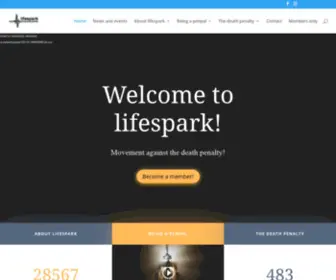 Lifespark.org(Movement against the death penalty) Screenshot