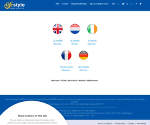 Lifestyleholidays.co.uk(Mobile Home Holidays and Camping Holidays in France and Spain) Screenshot