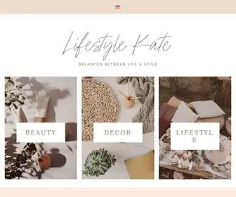 Lifestylekate.com(Lifestyle Kate) Screenshot