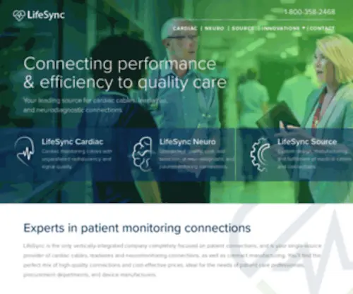 Lifesynccorp.com(Leading Source for Medical Cables and Leadwires) Screenshot