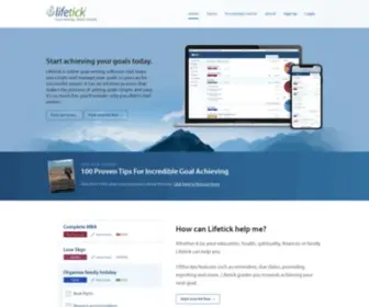 Lifetick.com(SMART goal setting made simple) Screenshot