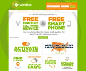 Lifewireless.com(Apply Now Free Government Cell Phone Lifeline Program) Screenshot
