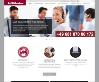 Liftmaster.eu(Chamberlain LiftMaster Hersteller von Garagentor) Screenshot