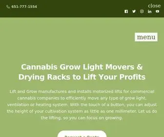 Liftngrow.com(Lift and Grow's moveable marijuana grow light system) Screenshot