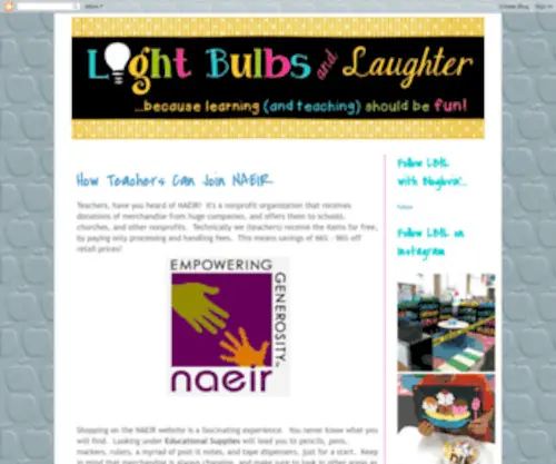 Lightbulbsandlaughter.com(Light bulbs and laughter) Screenshot