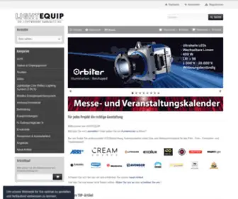 Lightequip.de(LED-Beleuchtung, Kamerazubehör, Grip & Verbrauchsartikel online kaufen) Screenshot