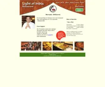 Lightofindia.ca(Light of India Restaurant) Screenshot