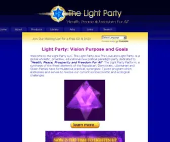 Lightparty.com(The Light Party New Political Paradigm and Health Care) Screenshot