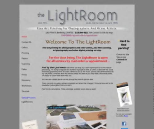Lightroom.com(The LightRoom is a photolab offering fine art inkjet (giclée)) Screenshot